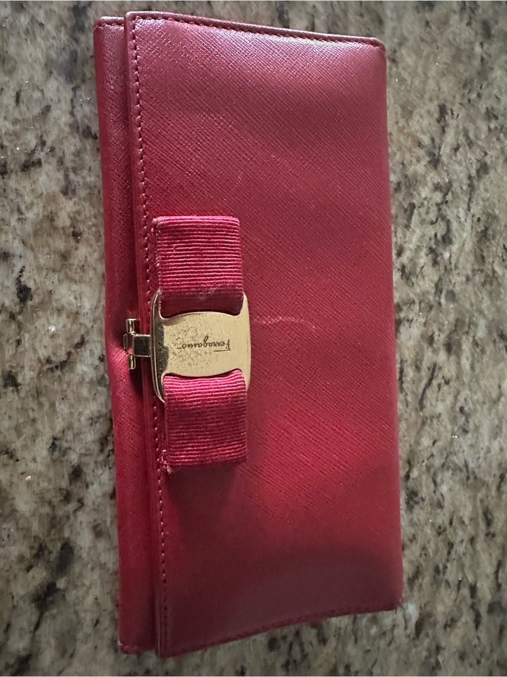 Salvatore Ferragamo Red Leather Wallet - Classic ID Window
